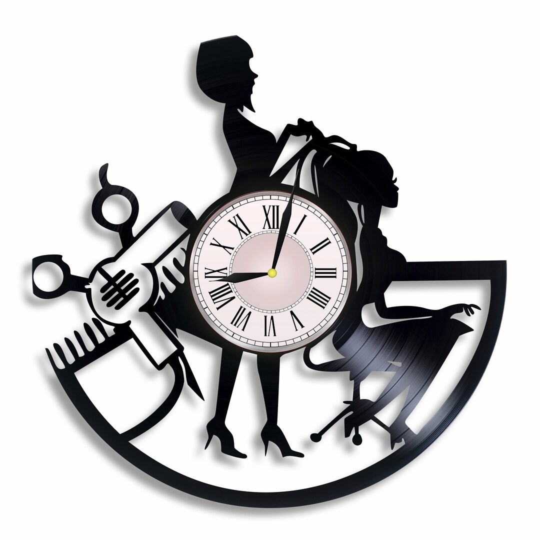 Vinyl Record 12 Hairdresser Salon Vinyl Wall Clock, Hairdresser Beauty Salon Wall Clock Etsy