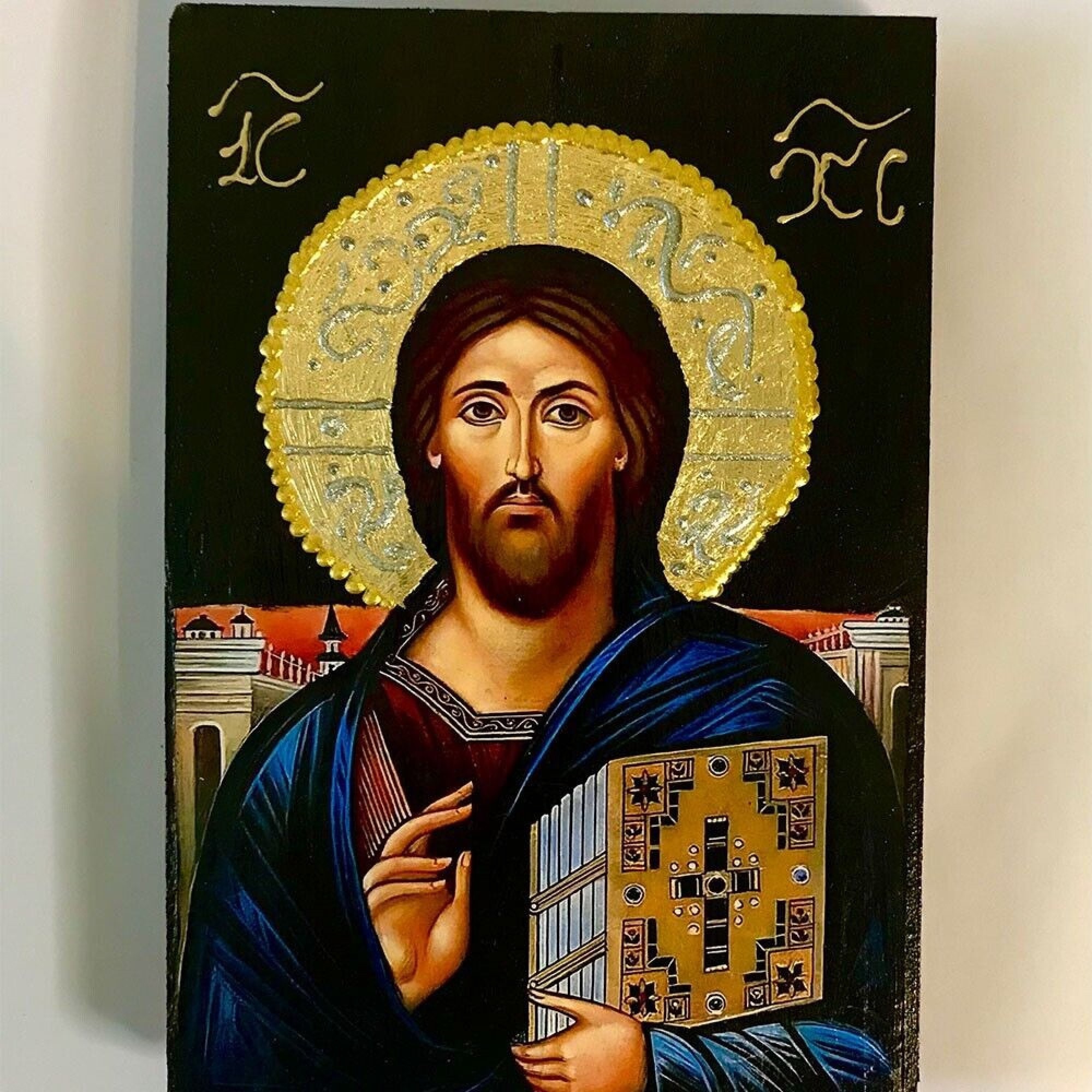 Jesus Christ of Sinai Handmade Wooden Greek Orthodox Icon - Etsy
