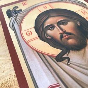 The Holy Napkin / Mandylion Handmade Orthodox Icon – Image of Christ Not Made by Hands – Byzantine Art Wooden Christian Icon