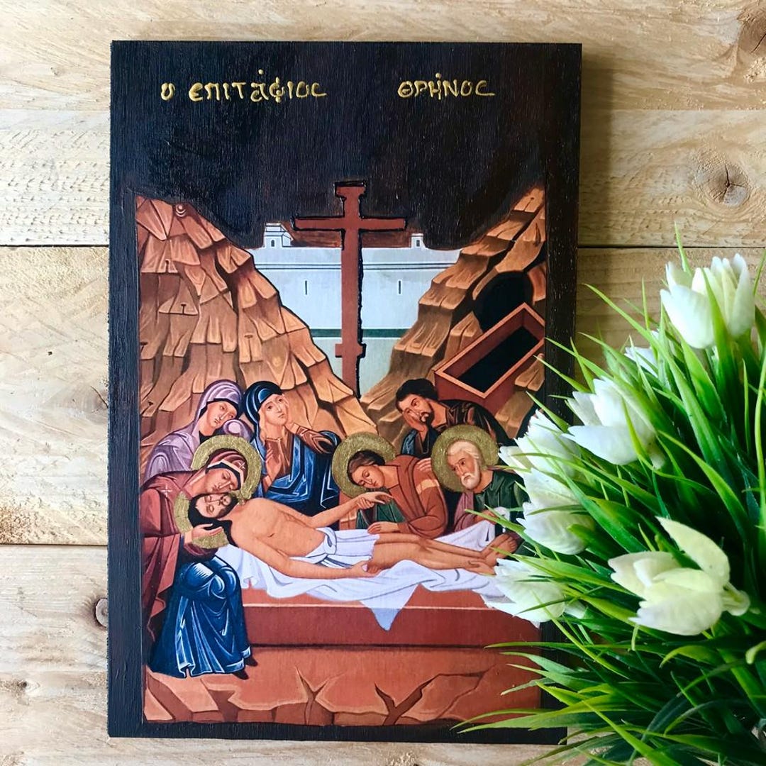 Handmade Wooden Icon: Lamentation of Christ, Orthodox Christian Art - Etsy