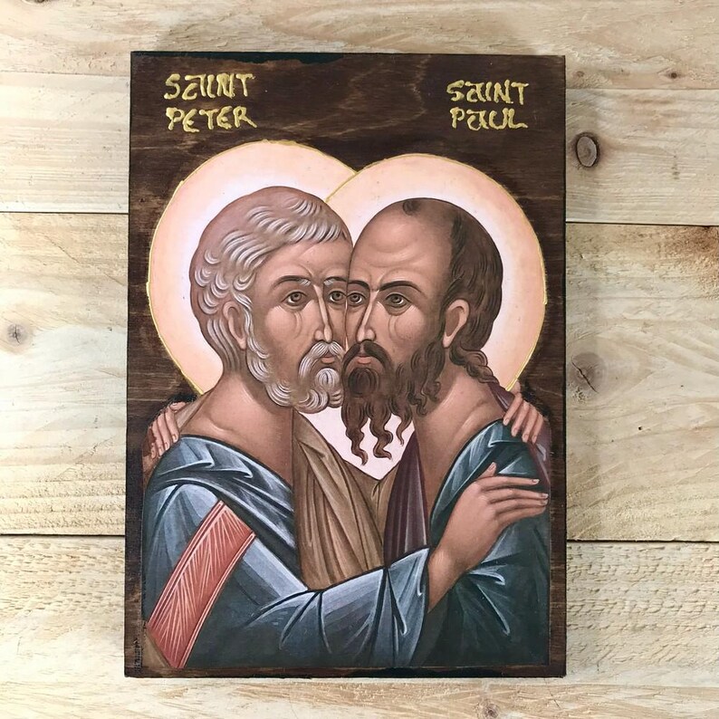 Handmade Greek Orthodox Icon of Saints Peter and Paul | Byzantine ...