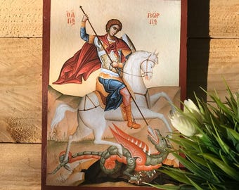 ビザンチンに描かれた聖ジョージのアイコン、アギオス ゲオルギオス