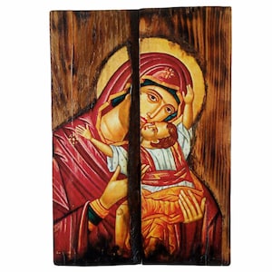 Icono de Panagia Glykophilousa/ Icono ortodoxo griego de la Virgen María