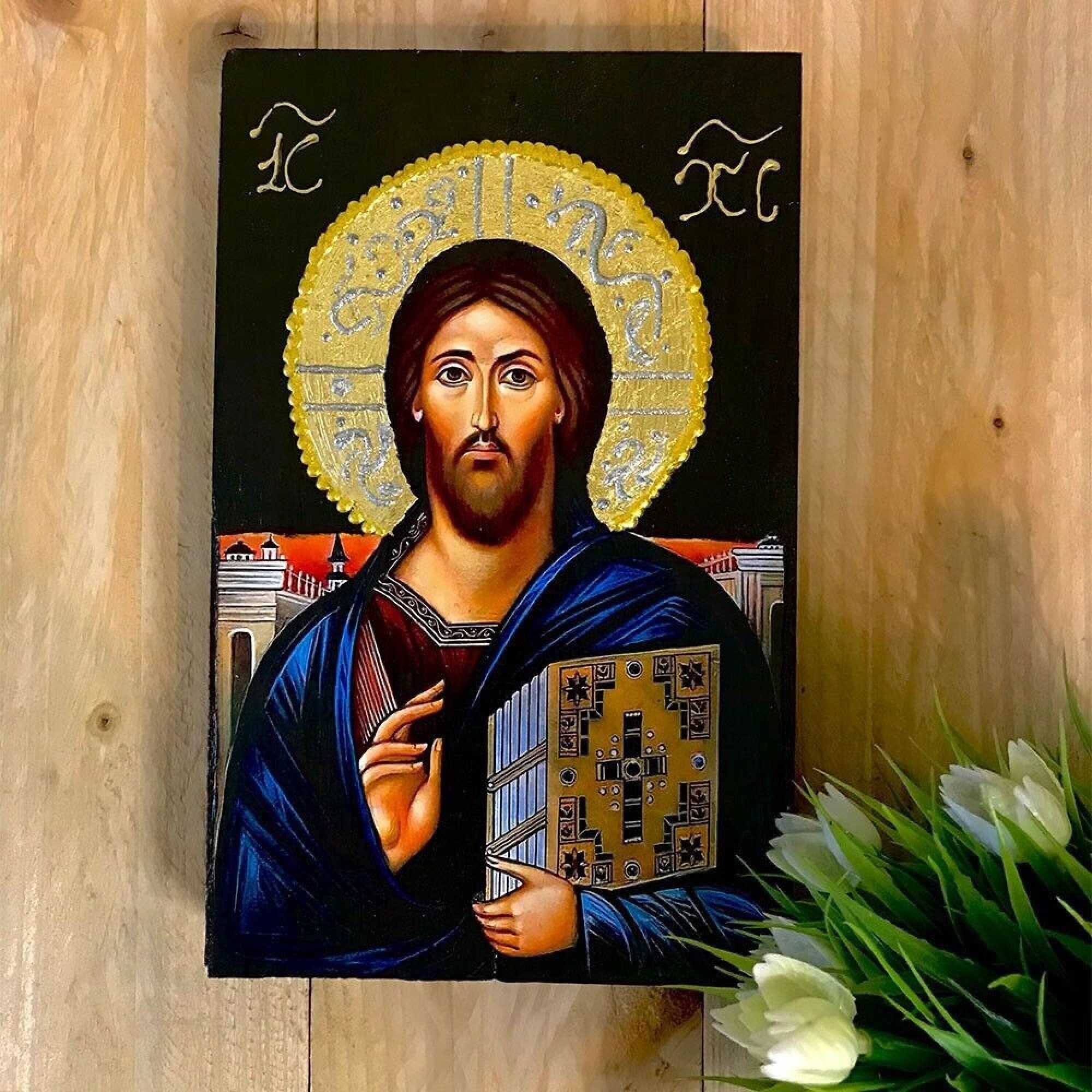 Jesus Christ of Sinai Handmade Wooden Greek Orthodox Icon - Etsy