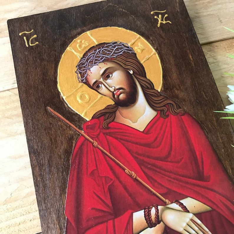 Handmade Icon of Jesus Christ the Bridegroom/ Greek Orthodox Icon of ...