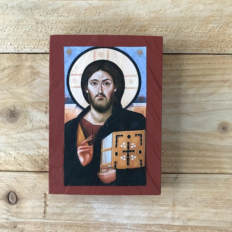 Jesus Christ of Sinai Handmade Wooden Greek Orthodox Icon / Handmade ...