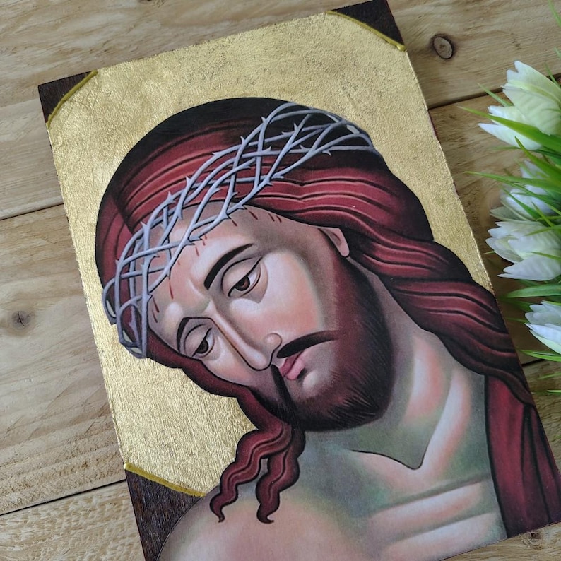 Jesus Christ Nimfios Icon, Handmade Wooden Greek Orthodox Icon ...