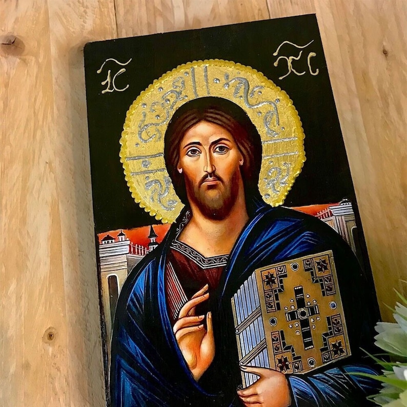 Jesus Christ of Sinai Handmade Wooden Greek Orthodox Icon - Etsy