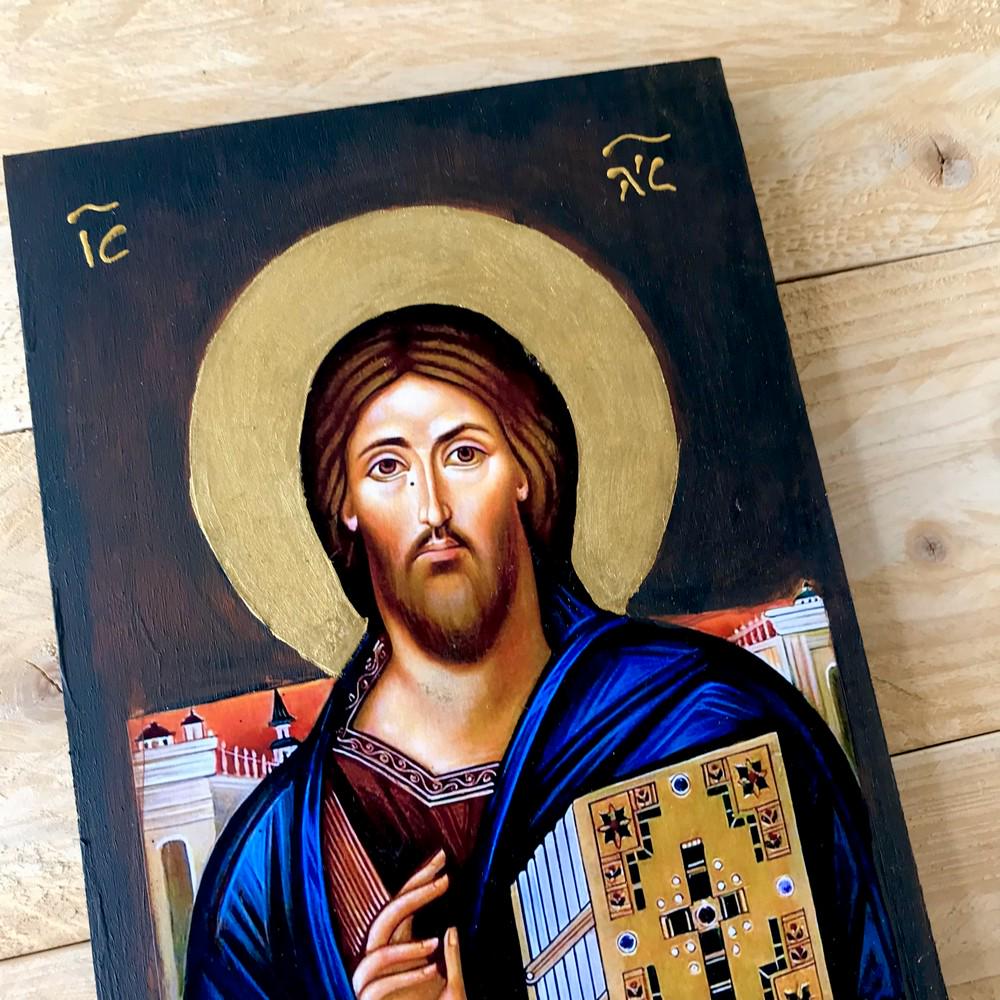 Jesus Christ of Sinai Handmade Wooden Greek Orthodox Icon / Handmade ...