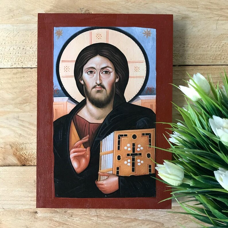 Jesus Christ of Sinai Handmade Wooden Greek Orthodox Icon / Handmade ...