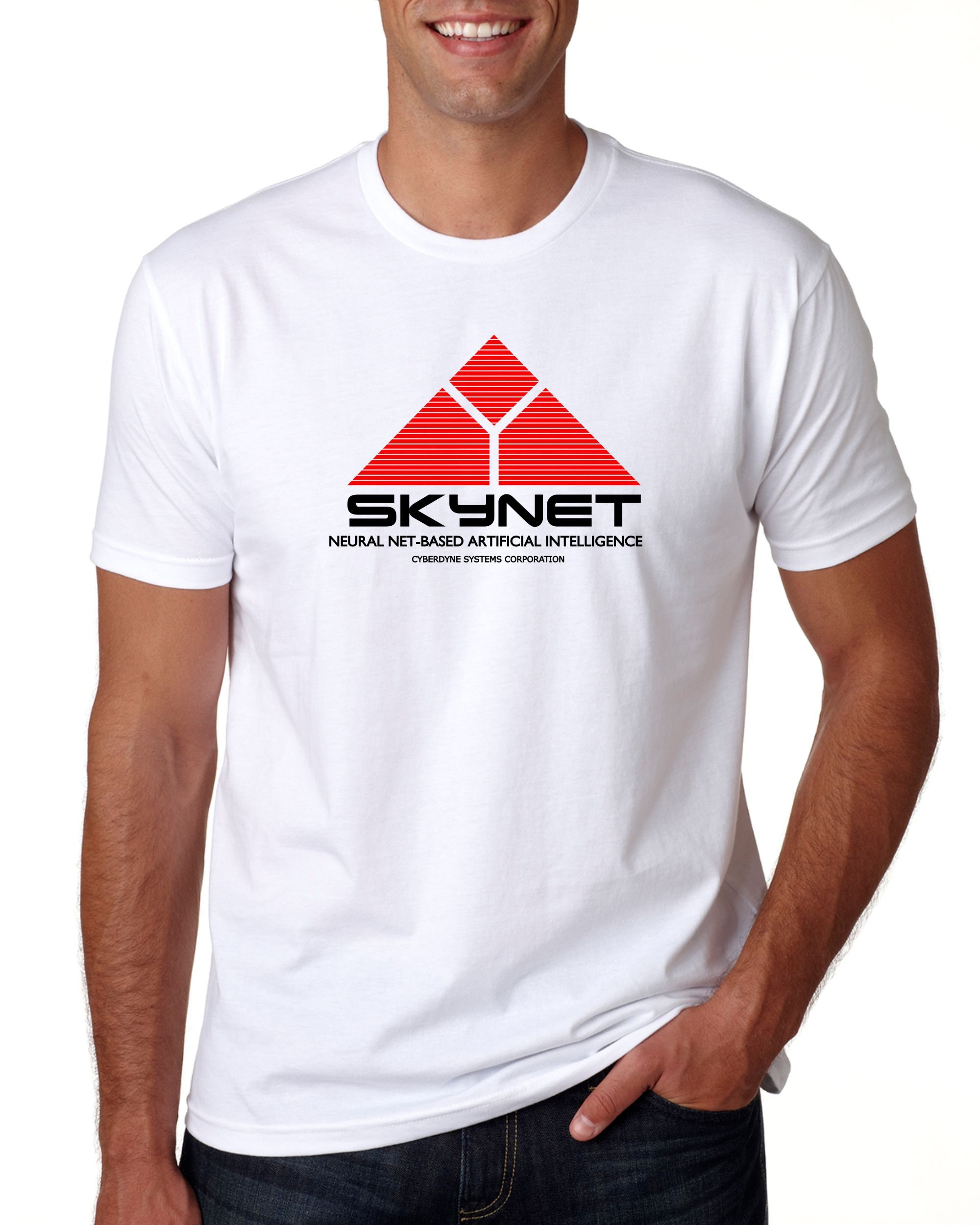 Maglietta Uomo Terminator T-Shirt Cyberdyne Systems Skynet Fan Dei Film Anni 80