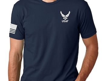 Air Force Left Chest logo with US Flag Shirt