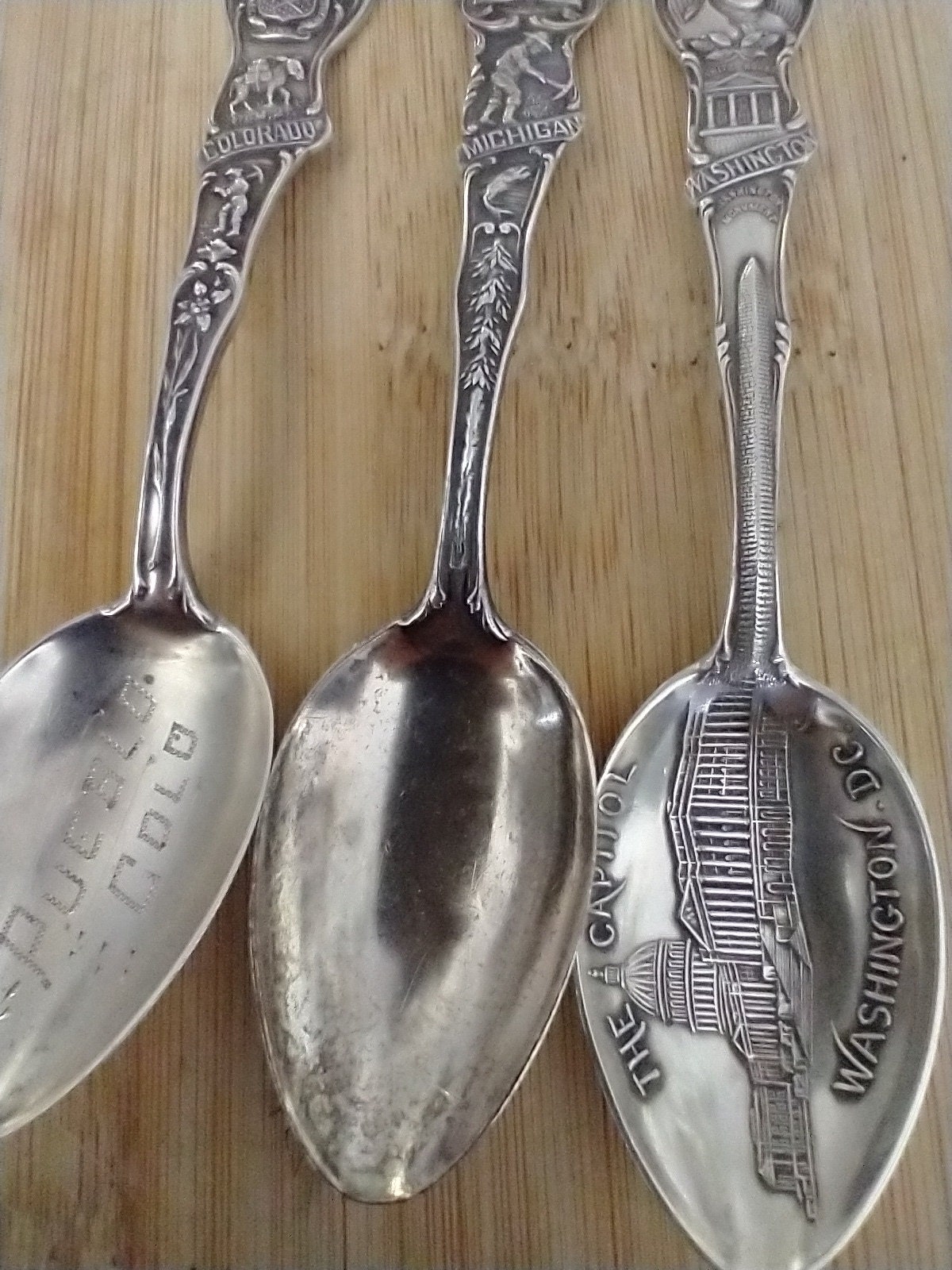 Antique Sterling Collectable Souvenir Spoons VIntage Etsy