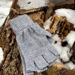 Unisex US Seller Wool Blend Mittens Fingerless Half Finger Winter Gloves Best Quality Mittens Great Gift For Her and Him