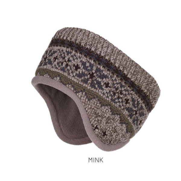 Winter Headbands for Men Women Unisex Wool, Ear Warmers for Ski or for Walks Knitted with Thick Fleece Lined, Cold Weather Warm Ear Muffs