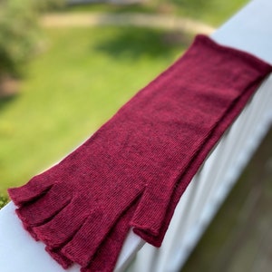 Warm Knit Gloves**Burgundy Fingerless Winter Gloves for Women**Wool Arm Warmers**Beautiful Gift For Christmas For Her