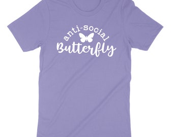 Neu! Anti-Social-Schmetterling-Shirt | Innenhemd, introvertierte Shirt, Homebody Shirt, antisoziale Shirt, die große innen, Geschenk für Sie