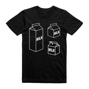 Milk Carton T-shirt tee (t-shirts / Unisex Tee / Milkmaid / Cereal / Coffee / Cute Milk)