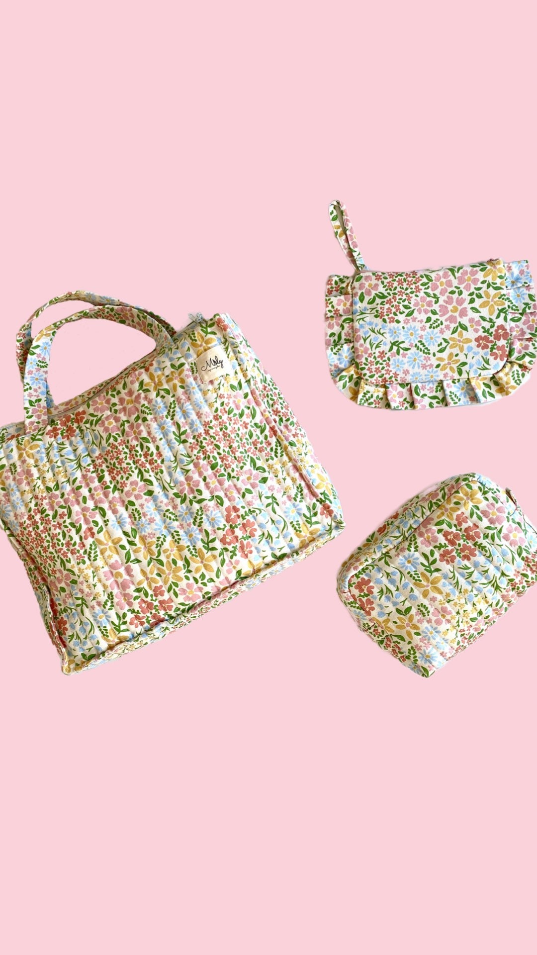 Floral Cotton Multipurpose Quilted Bag