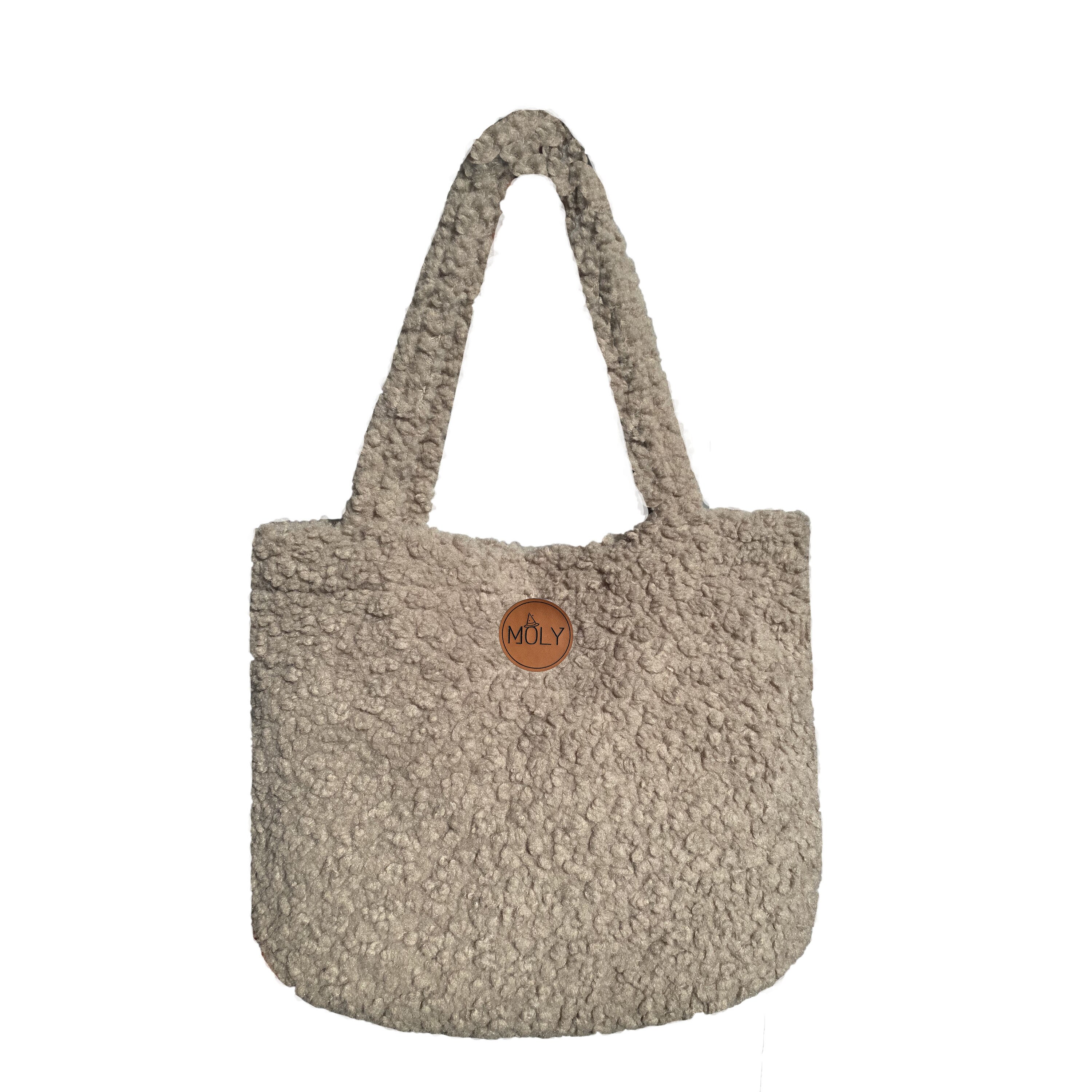 ☆人気☆【Ossl】☆Handmade Dan.z fleece fluffy tote ba.g☆ Fluffy Fleece Teddy Tote Bag With Zipper, Boho Large
