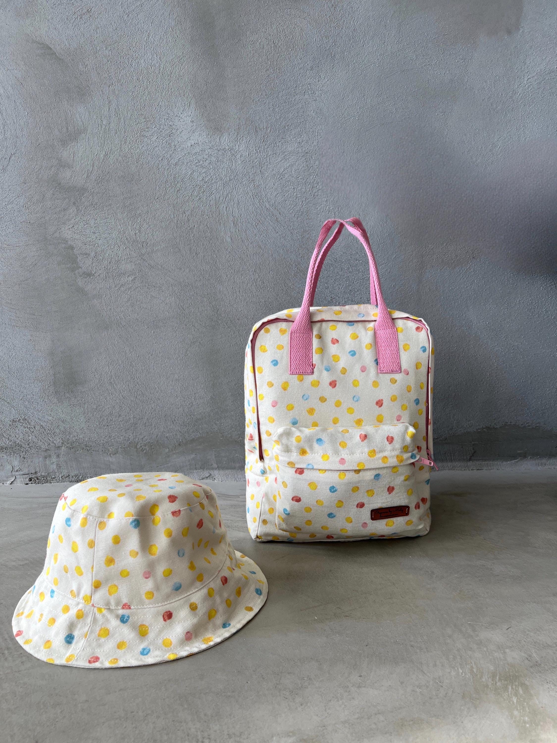 Personalized Organic Cotton Kids Backpack & Sun Hat Set - Eco-friendly ...