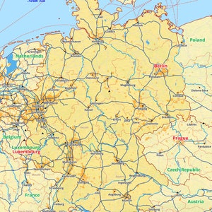 Karte | Deutschland | Digital | Druckbar | Printable | Europa Länder | Instant Download