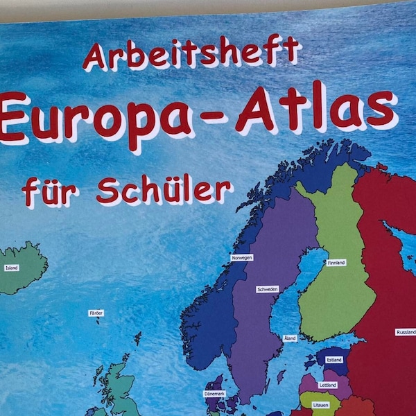 Arbeitsheft Europa Atlas für Schüler: Erdkunde Atlas Länder Europa für Kinder