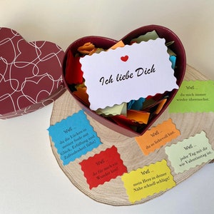 100 Gründe warum ich dich liebe | Herzform | Handmade | Geschenk für Frau | Geschenk für Mann