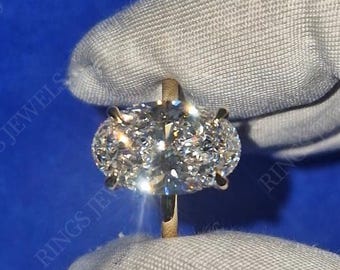 Oval Labradorit Diamant Verlobungsring IGI zertifiziert Minimalistischer Goldring Versteckter Halo Solitärring Vorschlag Ring Geschenk für sie