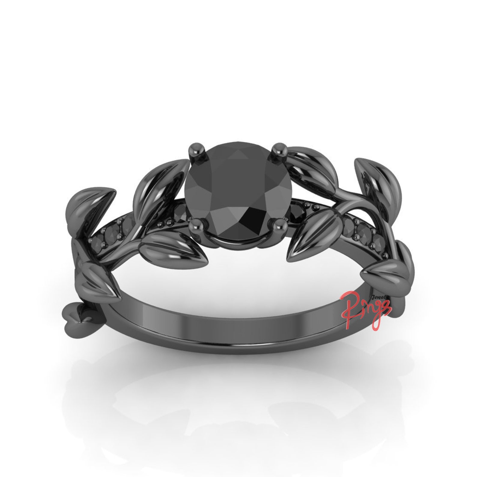 Black Stone Wedding Ring Engagement Ring Gemstone Ring Etsy