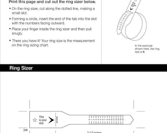 Printable Diamond Ring Sizer | Ring Size Finder | Ring Size Measure | International Ring Size Chart | Jewelry Sizer Tool | Instant Download
