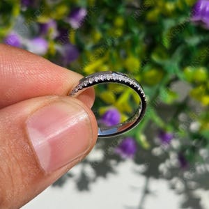 Half Eternity 14k Solid Gold Lab Grown Diamond Wedding Band Moissanite ...