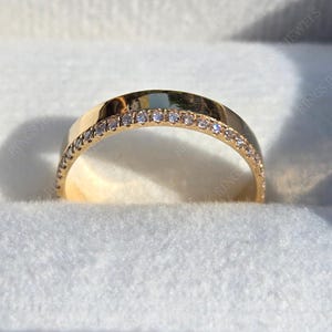 Half Eternity 14k Solid Gold Lab Grown Diamond Wedding Band Moissanite ...