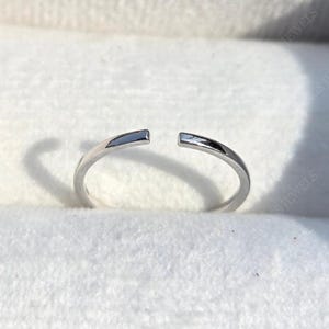 Plain Customized Open Wedding Band, 14K Solid Gold Wedding Ring, Simple Stacking Thin Engagement Ring, Delicate Cuff open Midi Ring gift
