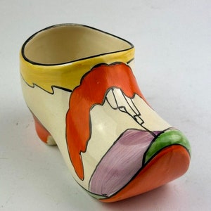 Clarice Cliff MOUNTAIN Pattern Sabot (clog), 7cm High by 14cm