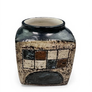 Tarro de mermelada Troika con tapa esmaltada en negro, 9 cm, de Sally Bart. Vintage, década de 1970.