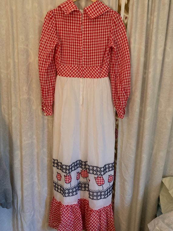 1970s Gingham Maxi Dress - image 5