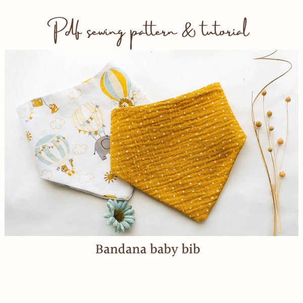 Bib pattern, Bandana bib  pattern, pdf sewing pattern, drool bib pattern, pdf bandana bib, baby bib, snaps bib