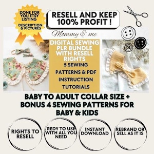 Bib sewing pattern, bib pattern for kids, detachable collar pattern, PDF Sewing Pattern