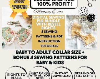 Bib sewing pattern, bib pattern for kids, detachable collar pattern, PDF Sewing Pattern