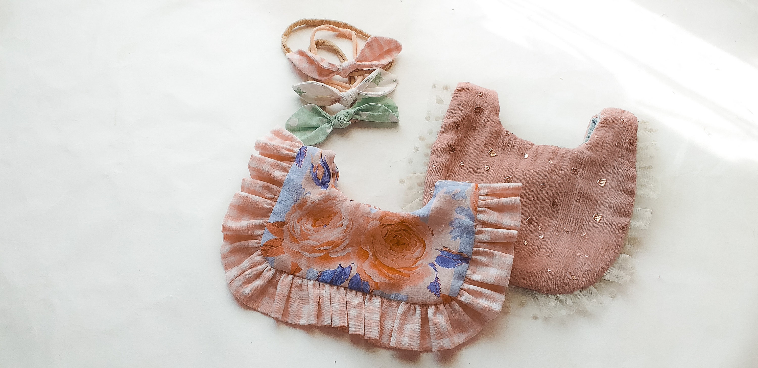 Vintage Bib Pattern&baby Hair Bow Pattern, Long Vintage Bib, Ruffle Bib ...