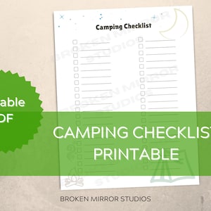 Camping Checklist | Camping Planner | Kids Camp | Family Planner | Packing List | Family Travel | Scouts | Editable PDF