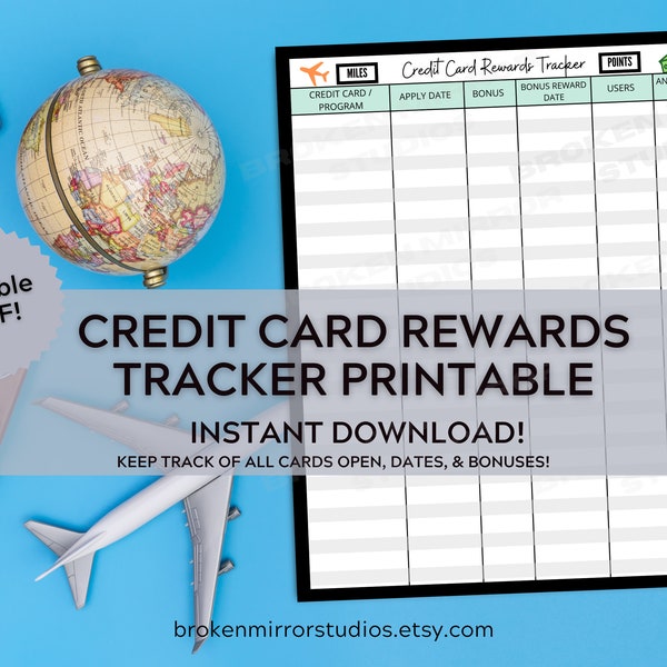 Credit Card Rewards Tracker | Airlines Miles Tracker | Points Tracker | Travel Hacking | Budget Travel | Travel Planner | Chase 5/24 | Trips