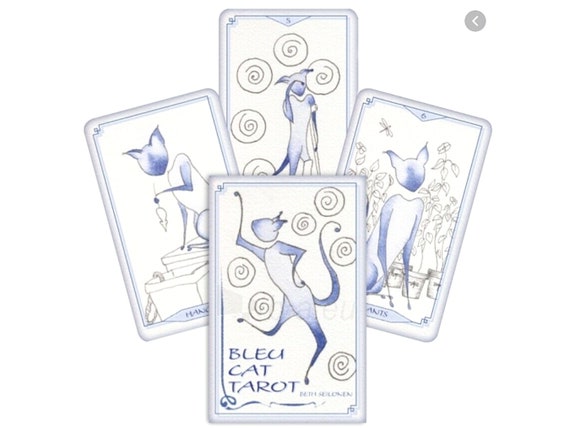 dæk Mauve Installation Bleu Cat Tarot Cards 78 Modern Cards for Any Cat Lover or - Etsy
