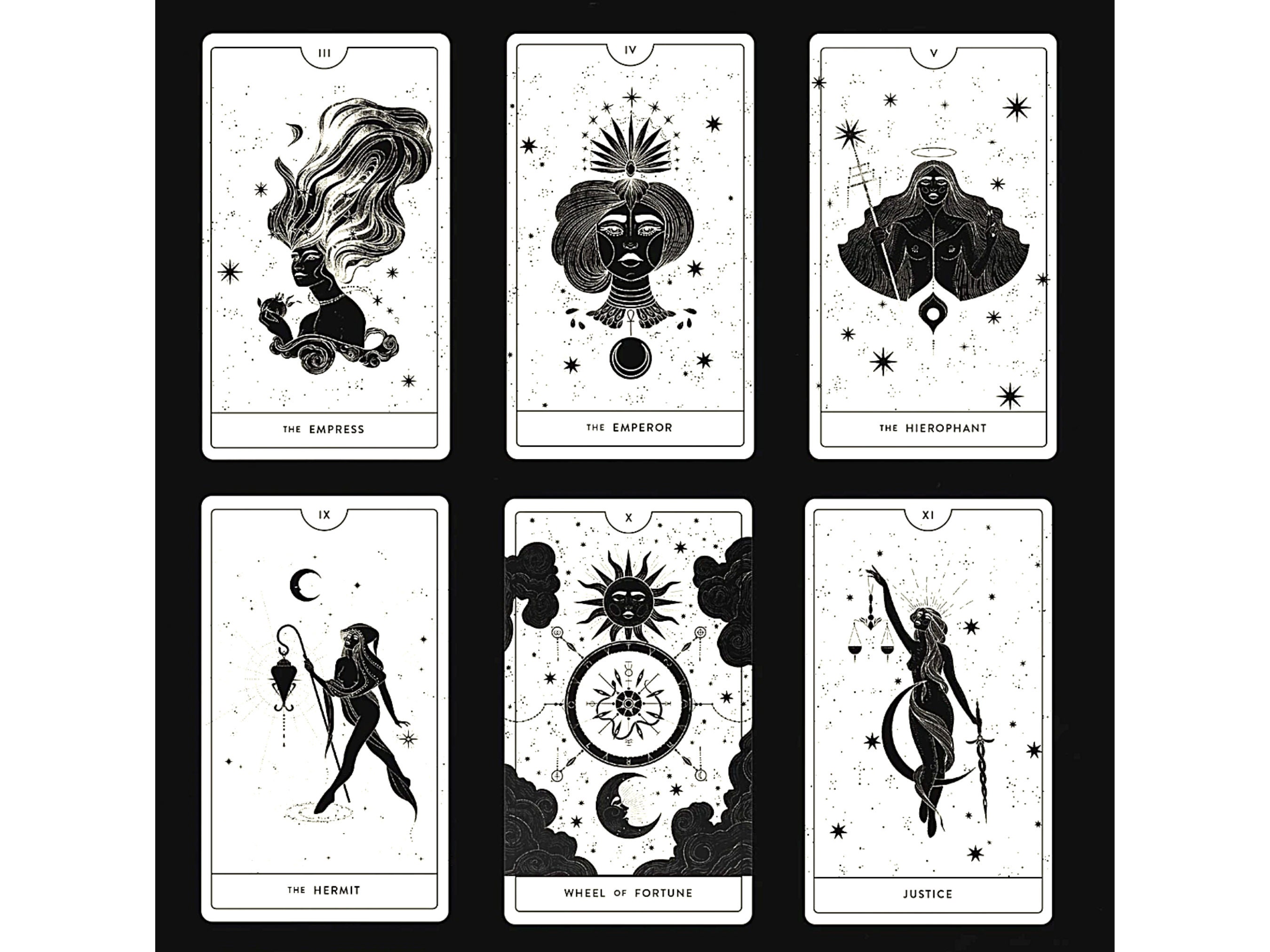 Divine Feminine Tarot Deck & Guidebook 78 luxury black and Etsy