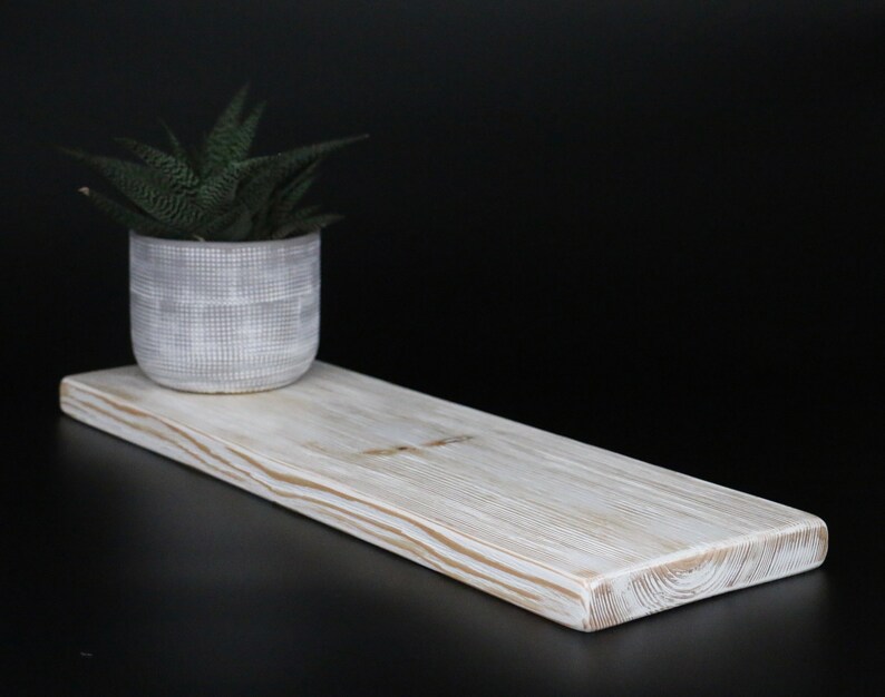 Rustic White Floating Shelf Shabby Chic Painted Floating Etsy