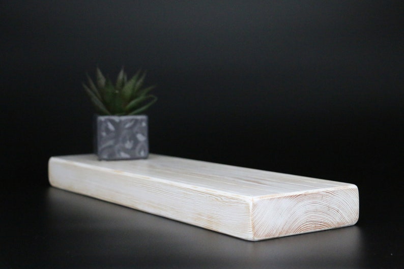 Rustic White Floating Shelf Shabby Chic Painted Floating Etsy