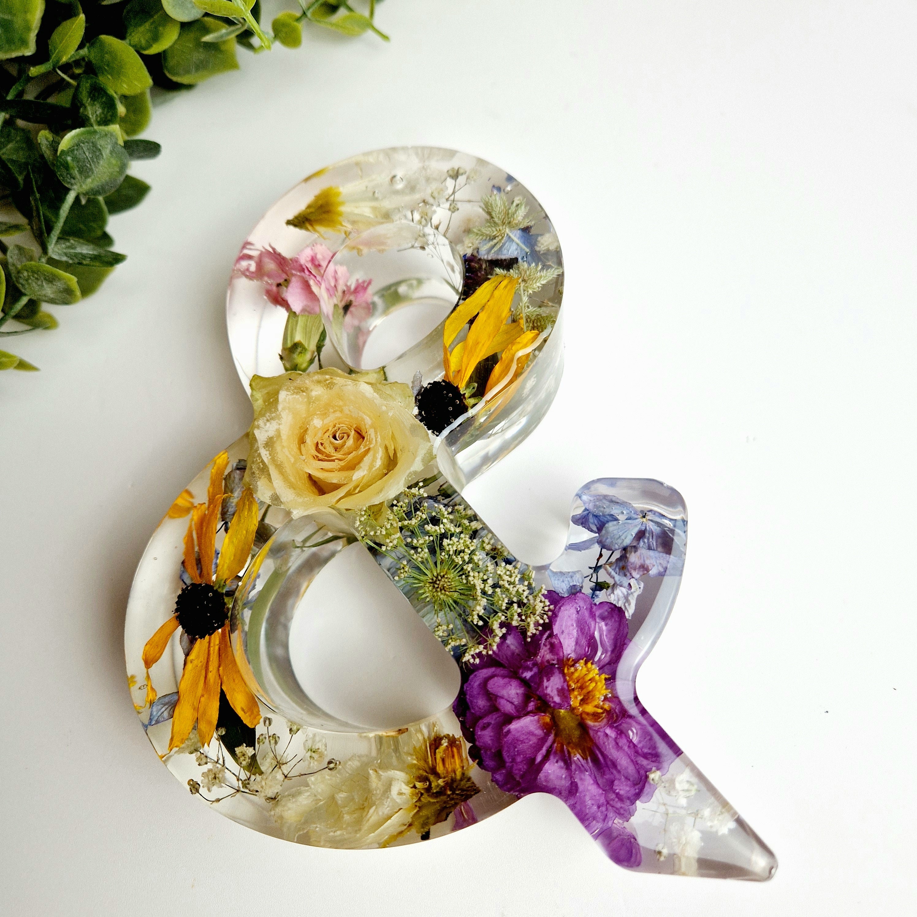 Resin Letters Roses Large 16cm Resin Flower Letters. Custom Made, Wedding Keepsake, Funeral ...