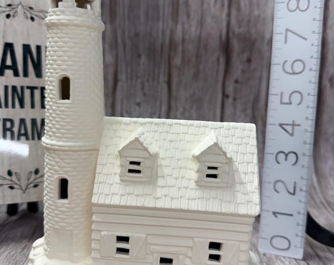 Ready to Paint Ceramic Lighthouse 9"x6.5" - Etsy