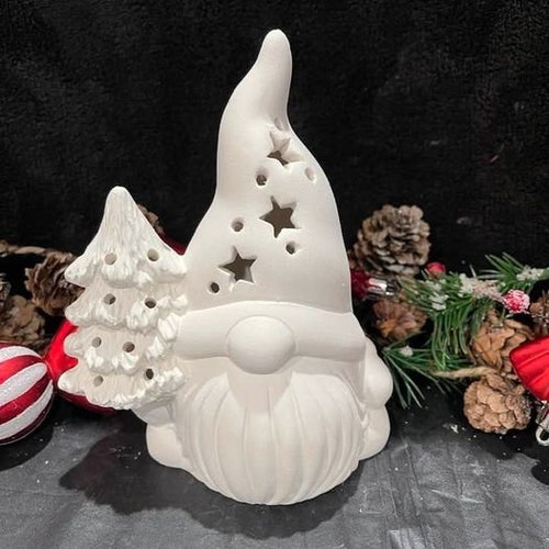 Gnome Tree Light up Ceramic Bisque Ready to Paint DIY Etsy